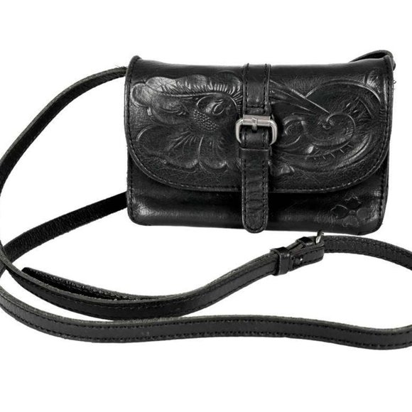 Patricia Nash Handbags - Patricia Nash Tooled Leather Black Torri Crossbody
